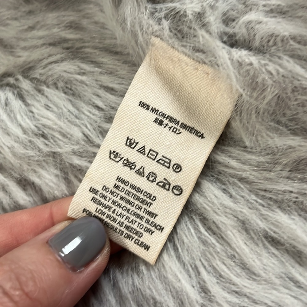 Free People Gray Soft Furry Jacket Size Small - Picture 8 of 8